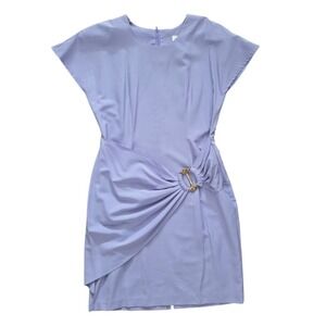 Vintage VIPetites Periwinkle Sheath Dress with Brass Buckle Knee Length 12P